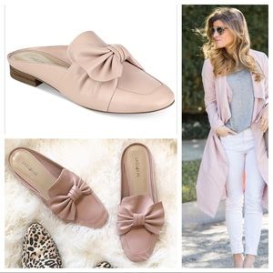 🎀 Blush pale pink bow mules slides
